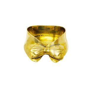Vintage Brass Trinket Dish Dress Shirt Collar Bowtie Dresser Organizer Box